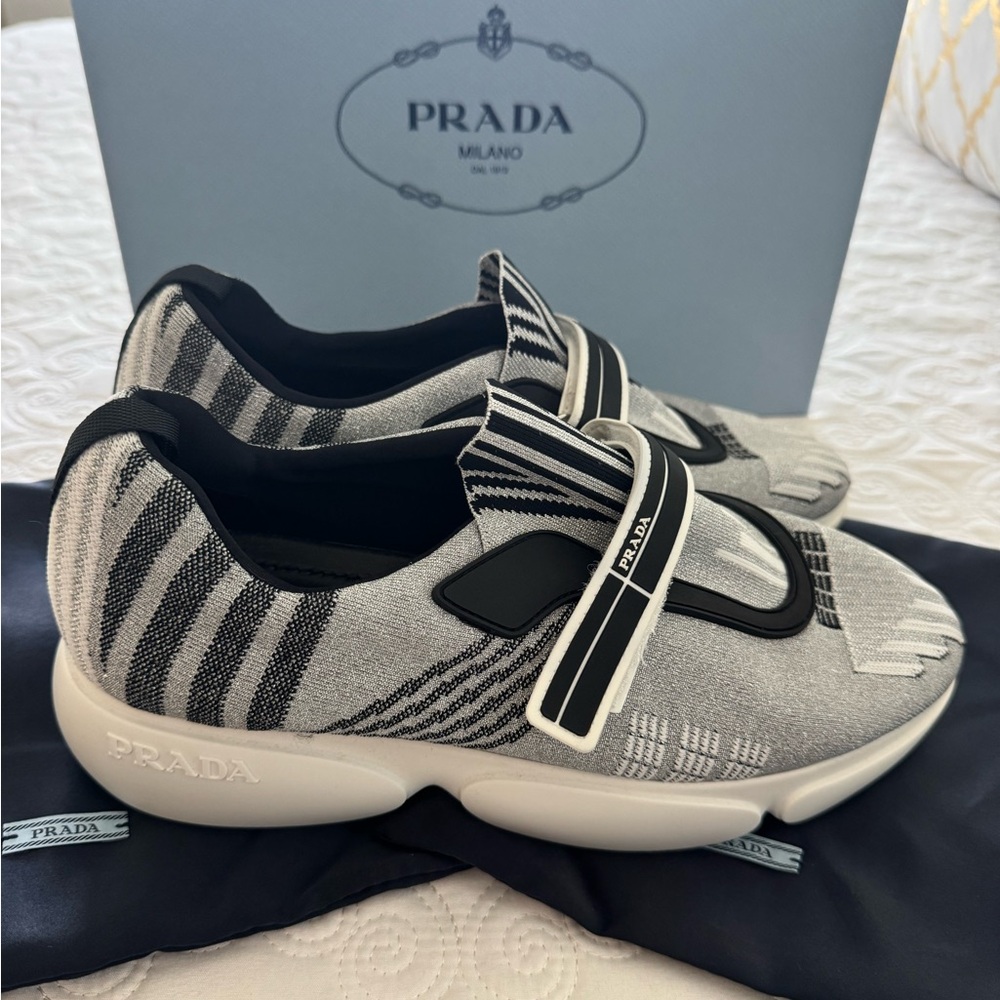Prada Gray and Black Athletic Shoes - Picture 4 of 10